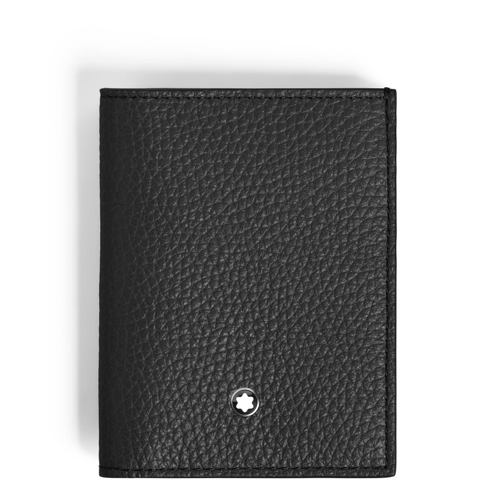 Portafoglio Montblanc Mini 4 Tasche in Pelle Nera con Grana 