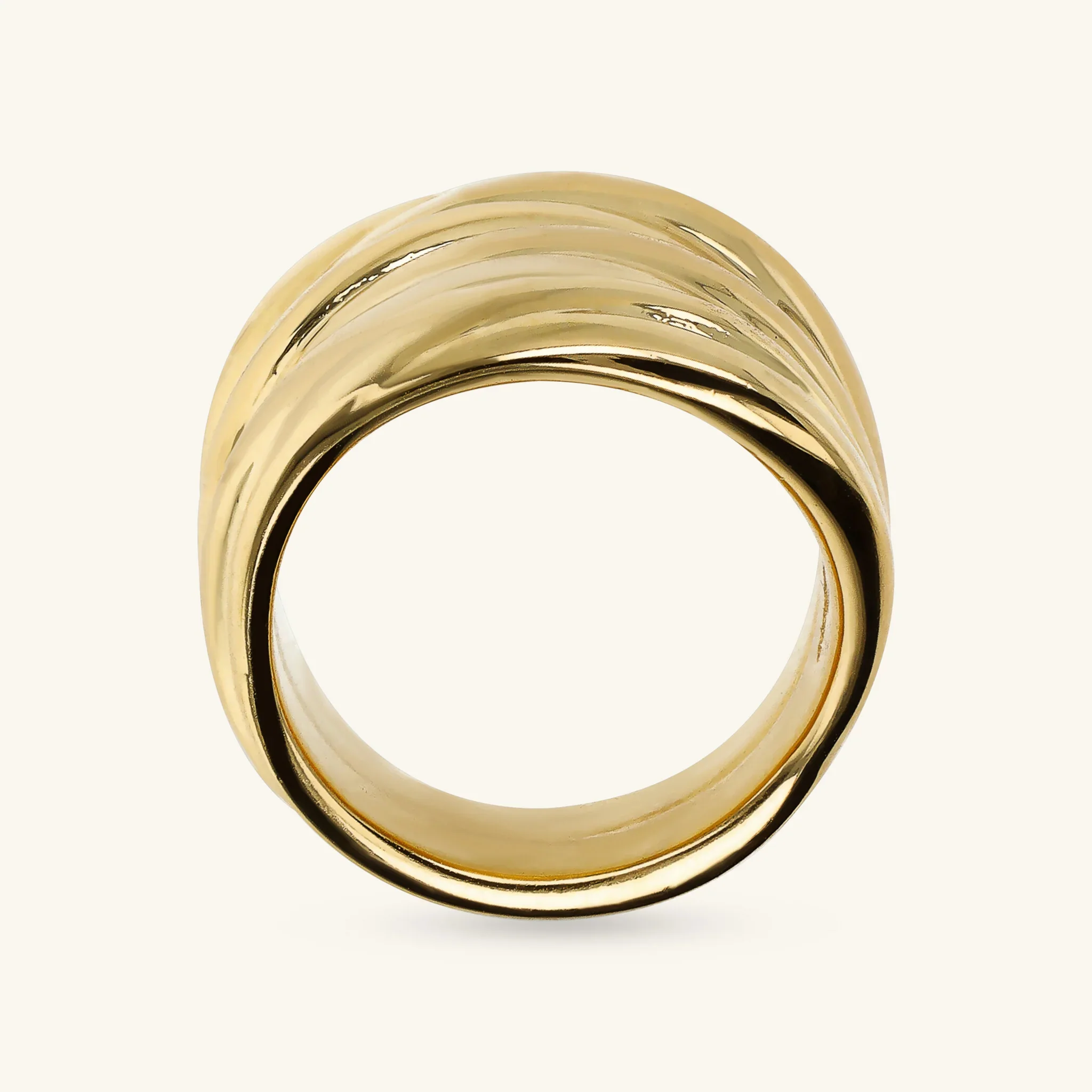 Anello a Fascia Etrusca Graduato Texture Rigata