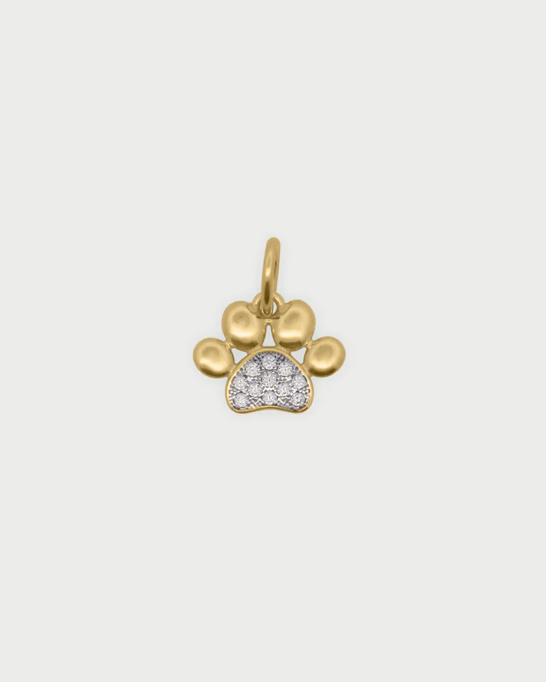 Charm Donna Rue Des Mille Zampina in Argento Dorato con Zirconi