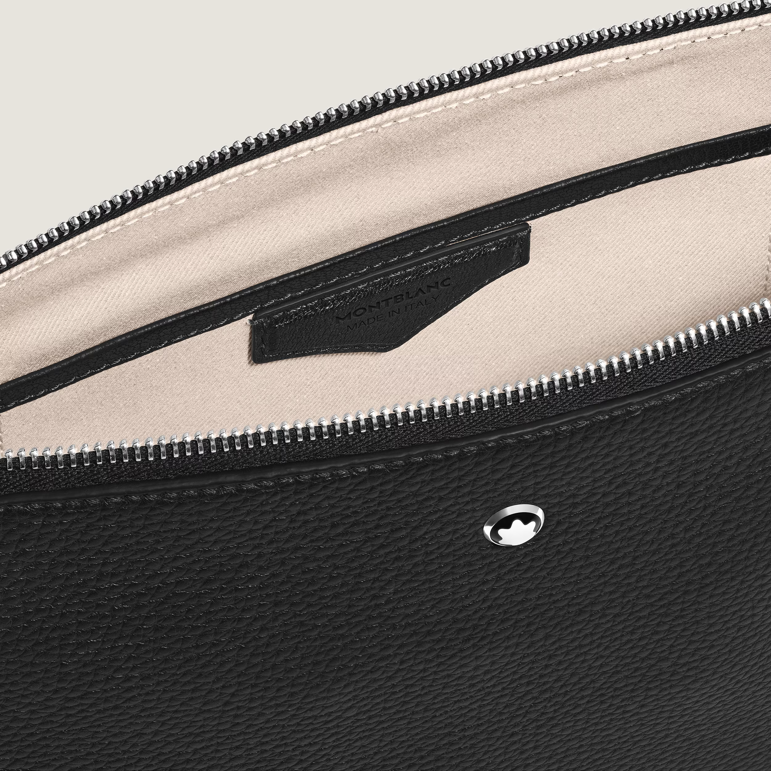 Pochette Montblanc in Pelle con Grana Nera