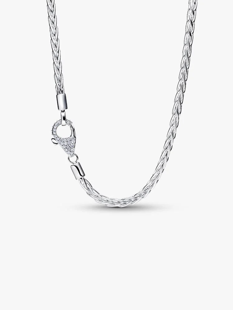 Collana Pandora Maglia Coda di Volpe con Chiusura Pavè