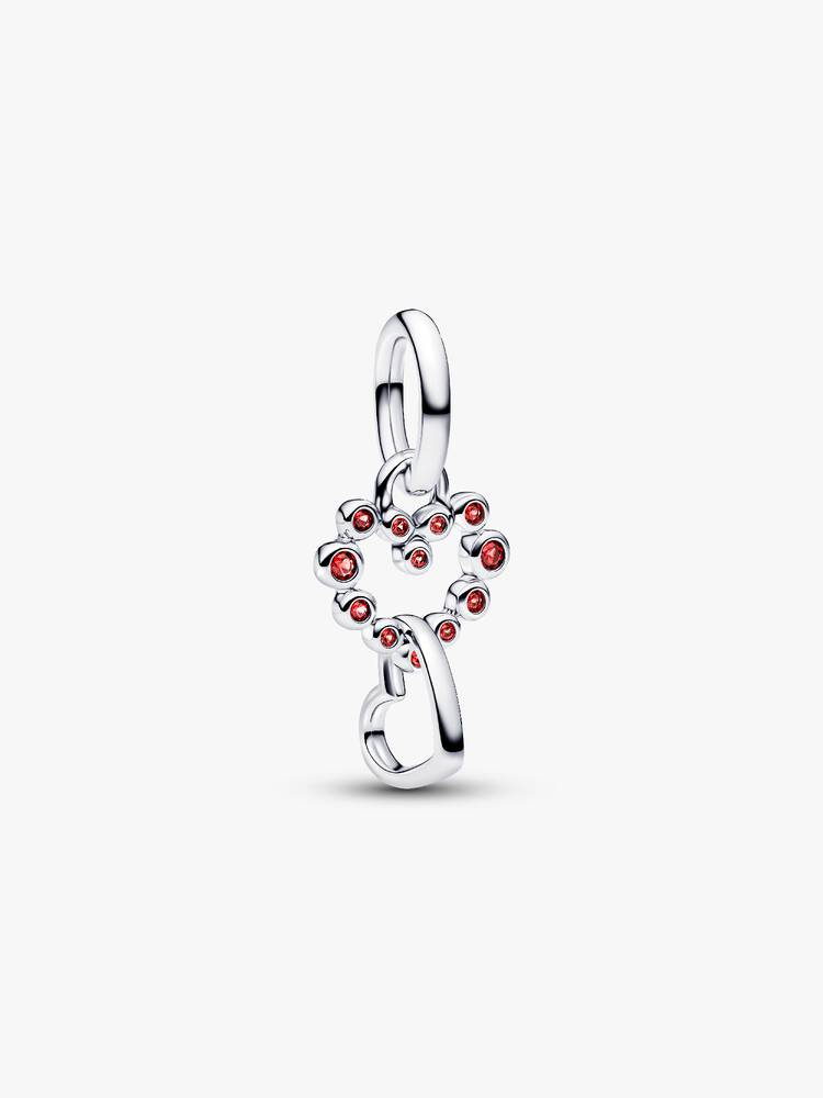 Charm Pendente Pandora Cuori Intrecciati con Cristalli Rossi