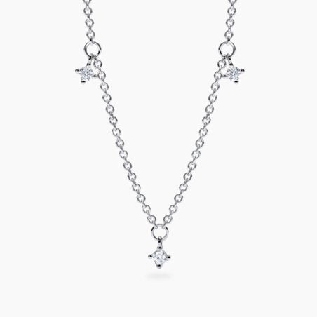 Collana Donna Mabina My Diamond con Punti Luce Pendenti in Argento e Diamanti Lab-Grown 