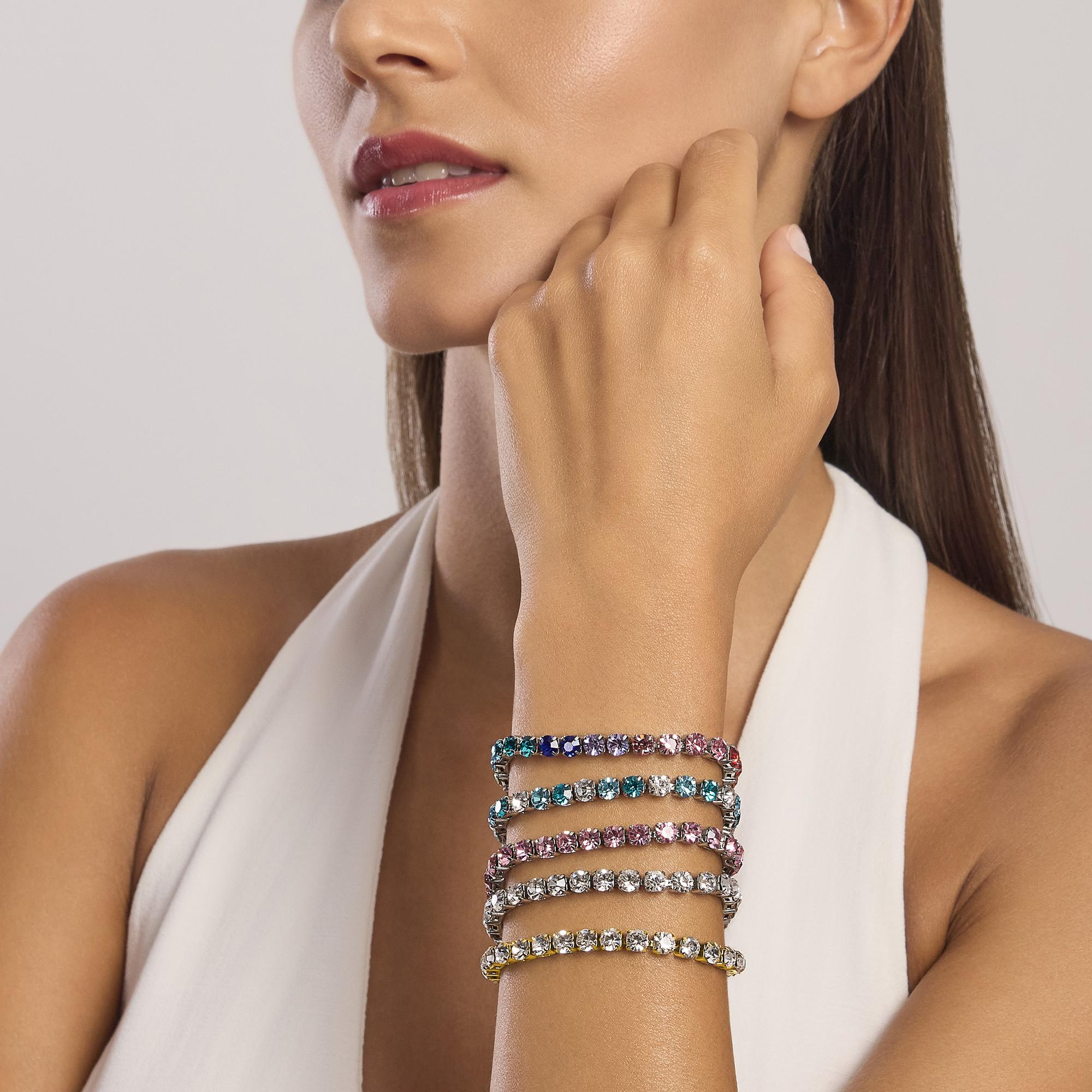 Bracciale Donna Kidult Tennis Dorato con Cristalli Bianchi 