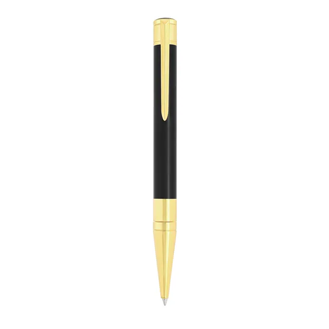 Penna a Sfera Dupont Initial Biro in Lacca Nera Finitura Oro