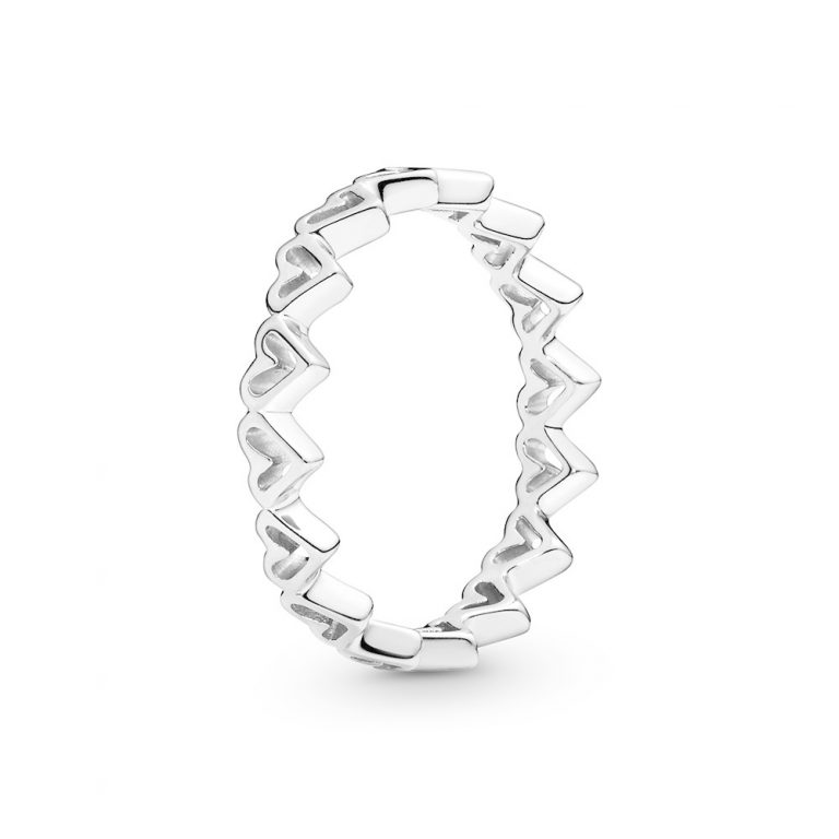 Anello Pandora Fascia di Cuori Disegnati