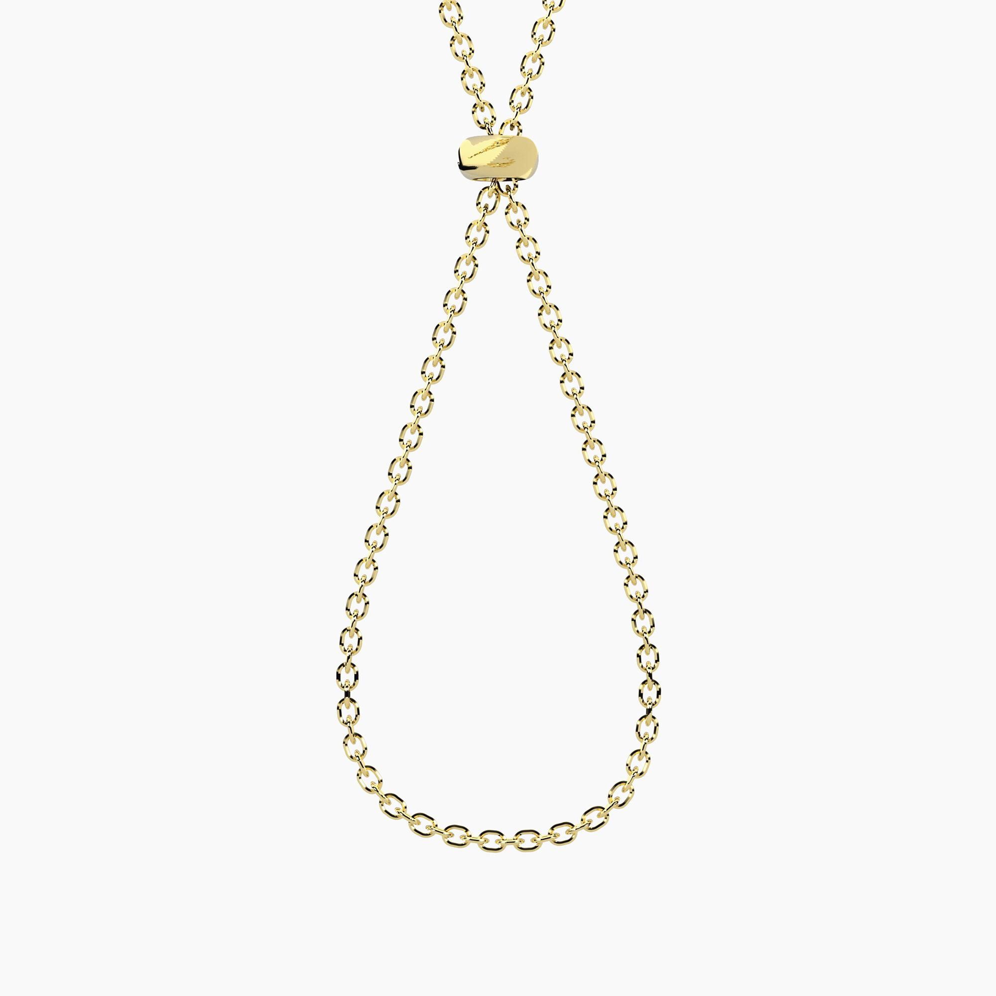 Collana Donna Kidult Dorata Intreccio Componibile con Catena Diamantata