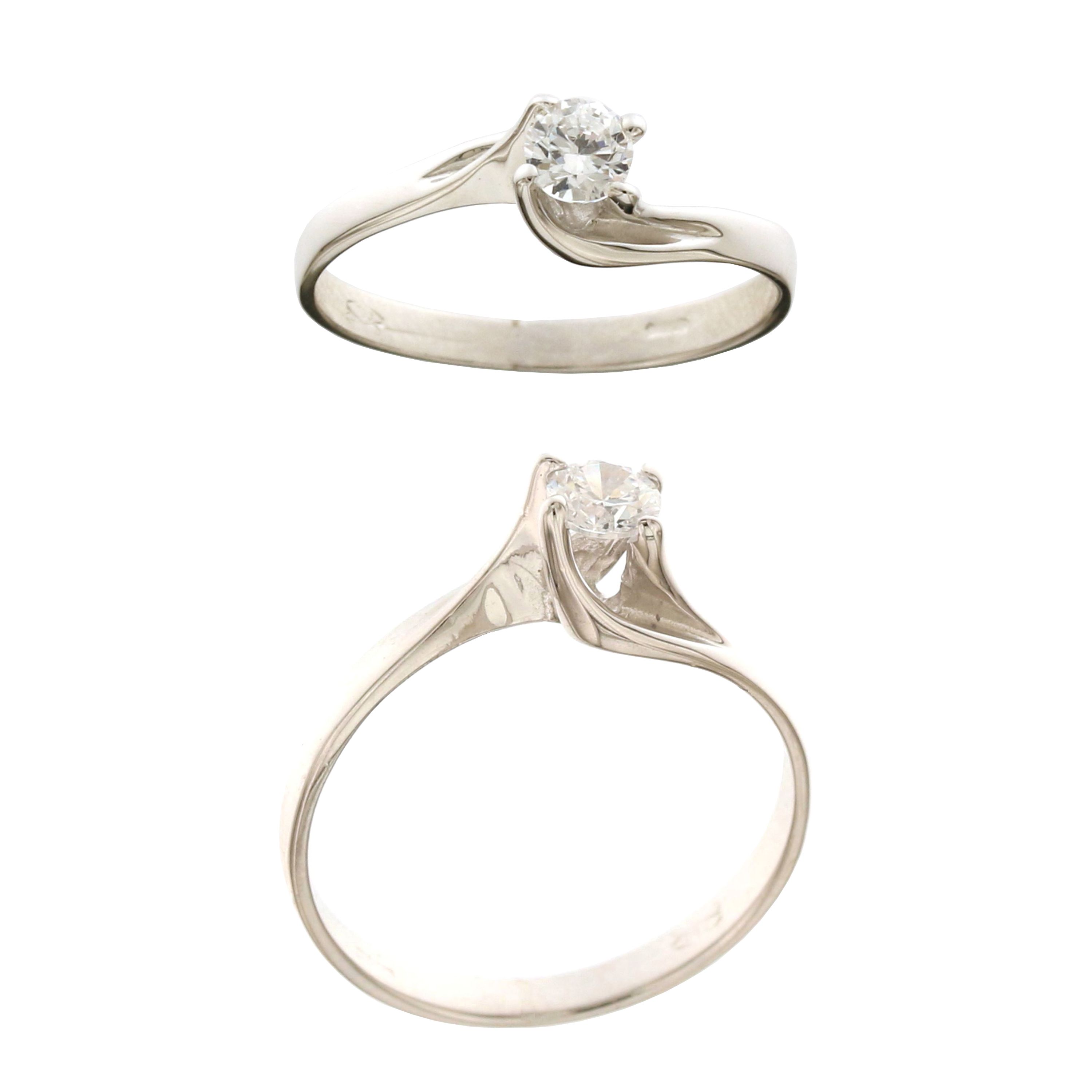 Anello Solitario Tondo Gioielli in oro 18kt