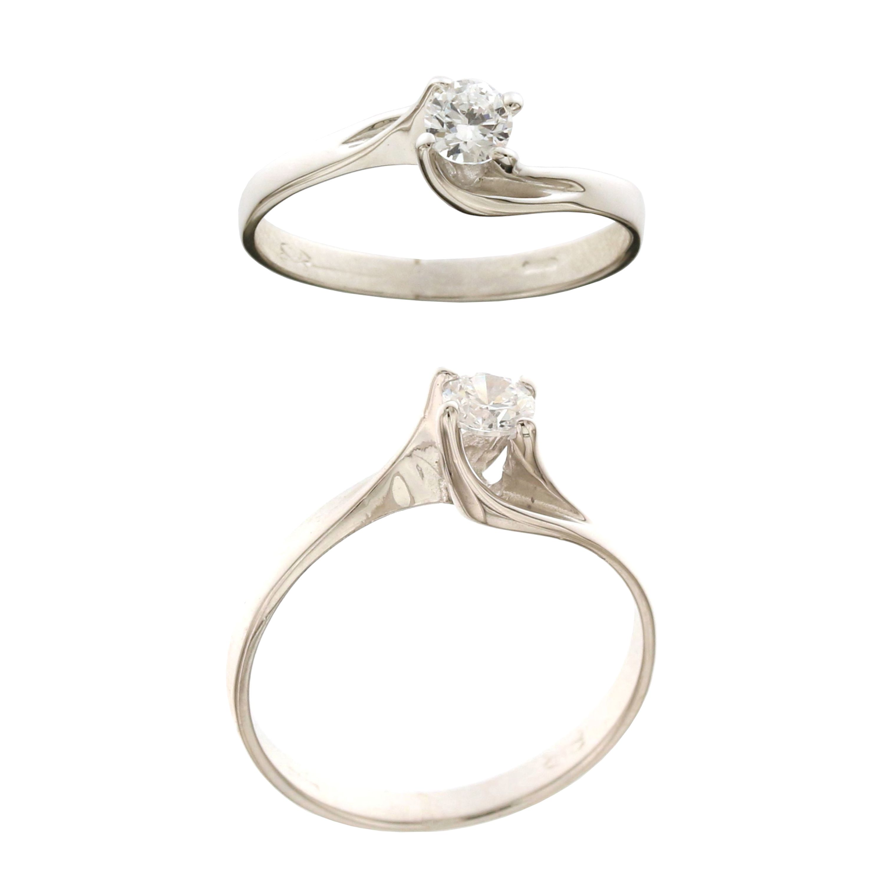 Anello Solitario Tondo Gioielli in oro 18kt