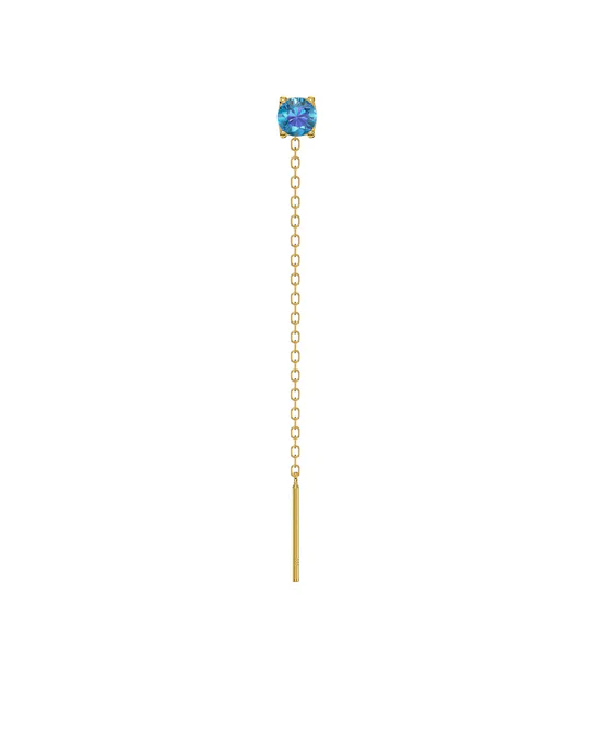 Orecchino Saliscendi Dorato Donna Amabile Lovli Luce con Punto Luce Azzurro