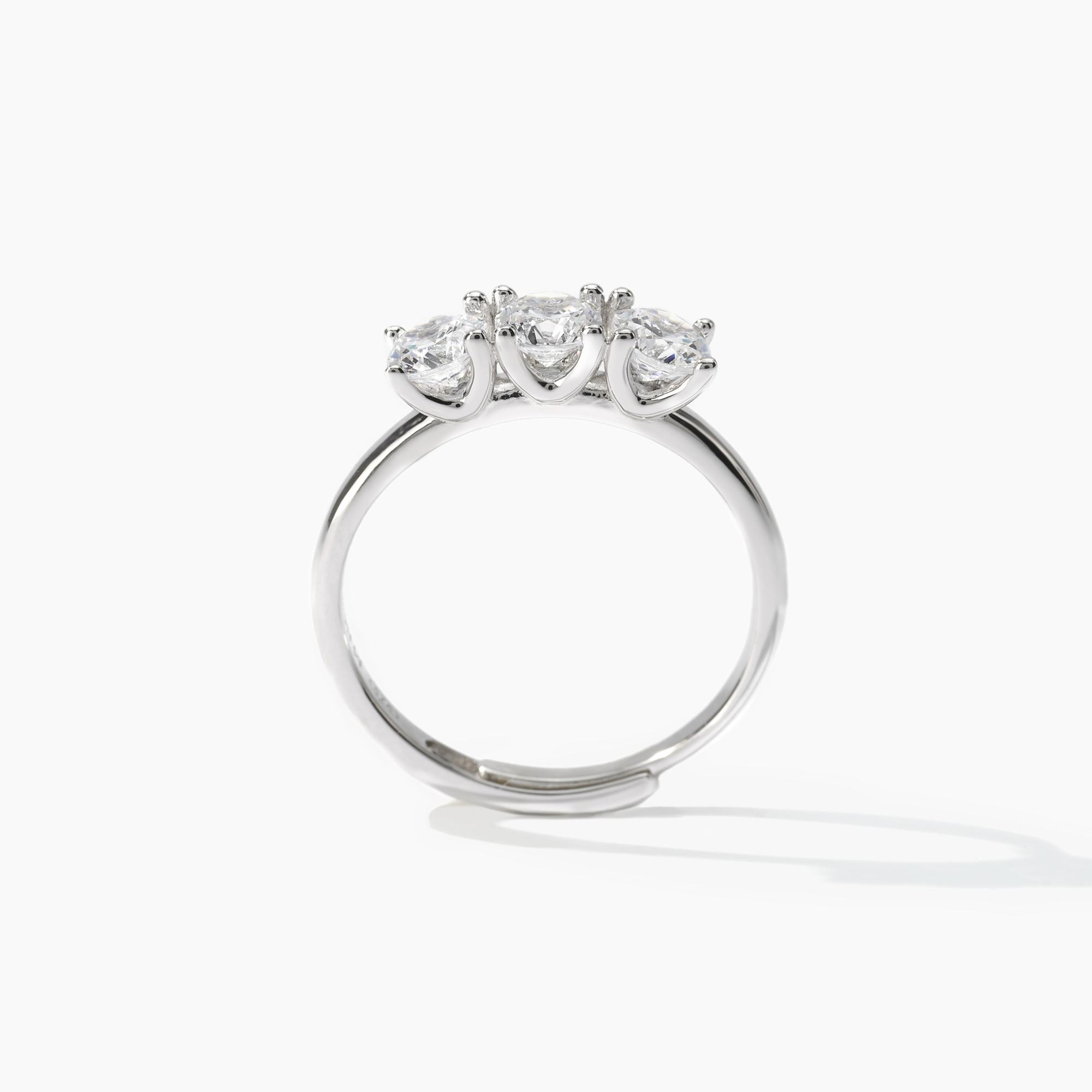 Anello Donna Mabina Trilogy Regolabile con Zirconi Bianchi