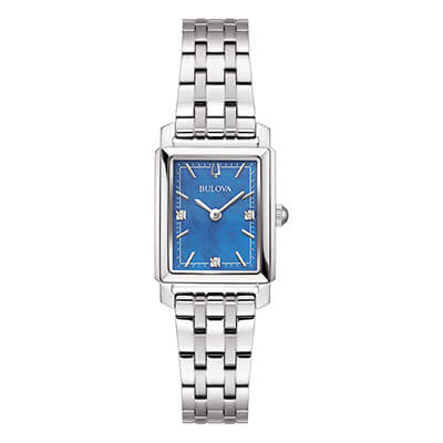 Orologio Donna Bulova Sutton Tank al Quarzo con Quadrante Blu 21 mm