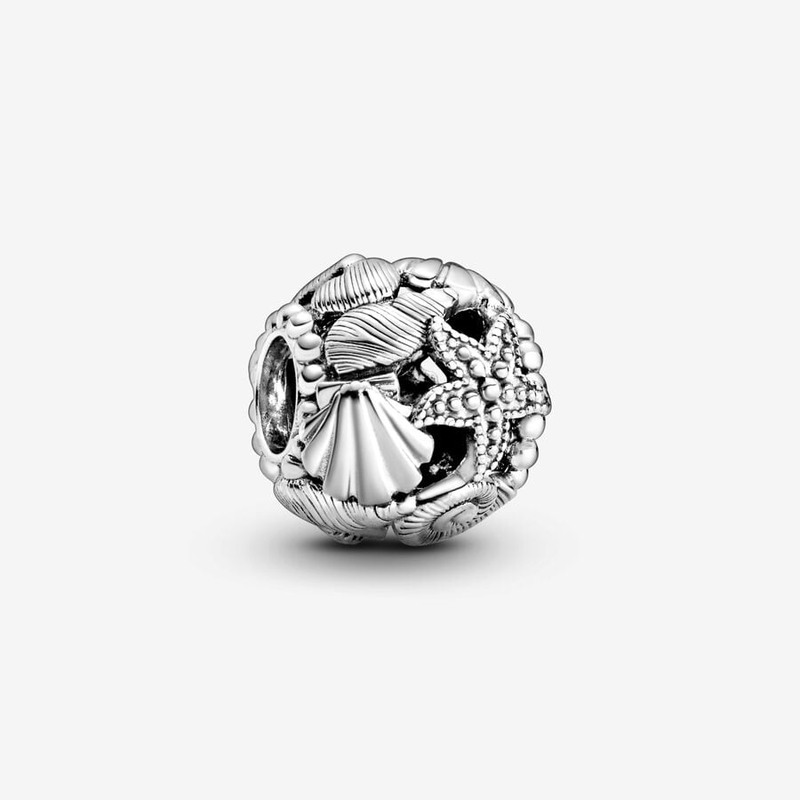 Charm Pandora Openwork Stella Marina, Conchiglia e Cuore
