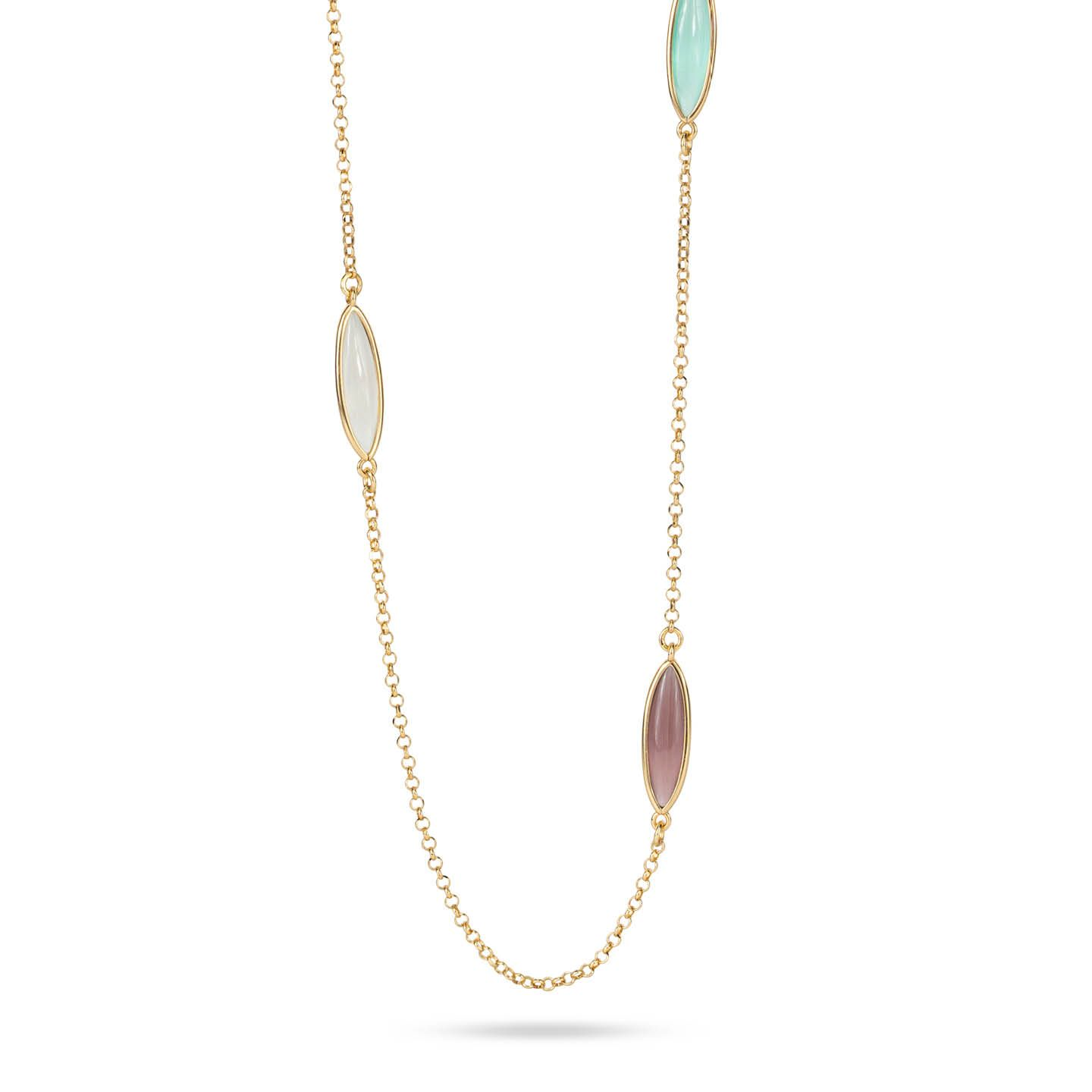 Collana Donna Boccadamo Placcata Oro Giallo con Cristalli White, Rosa e Ametista