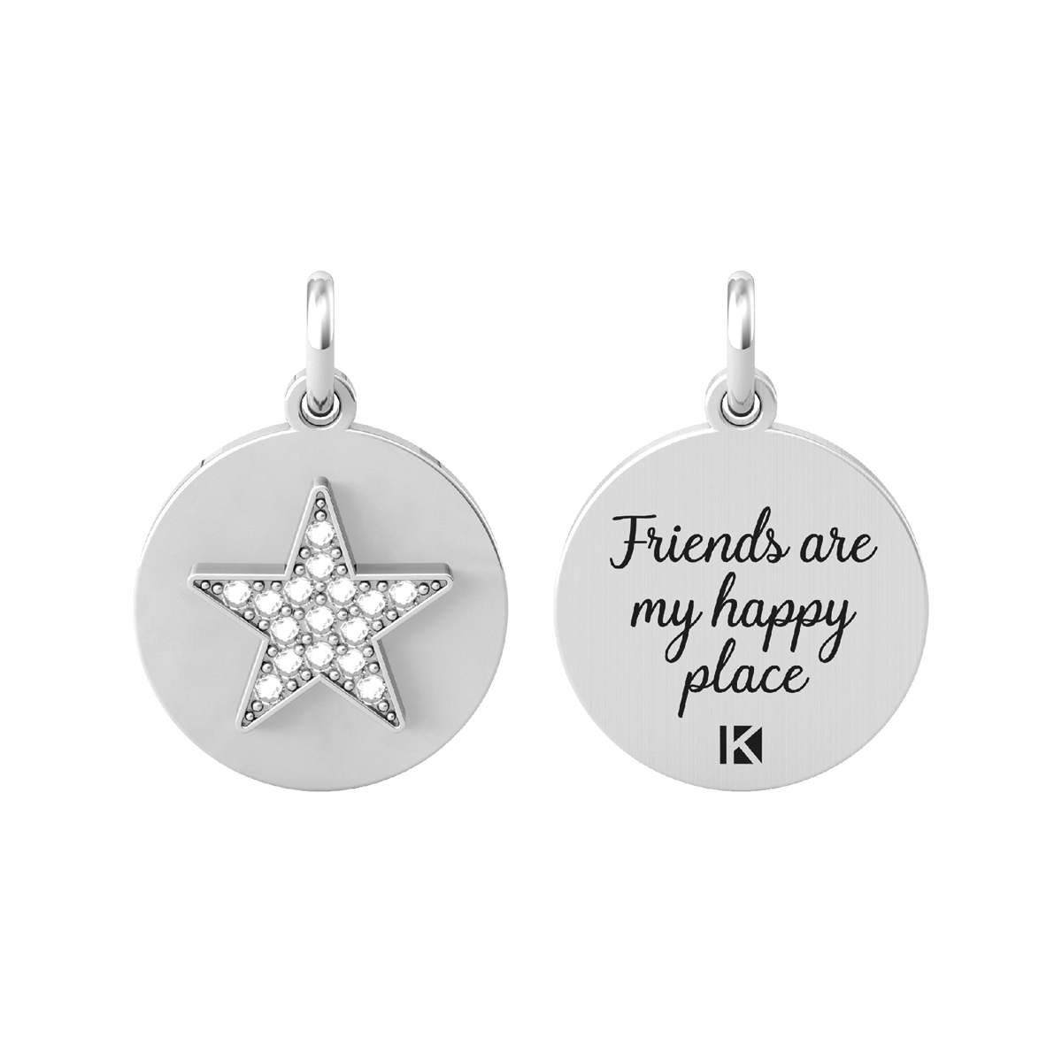 Ciondolo Donna Kidult Friendship Friends are my Happy Place ed Elemento Stella 