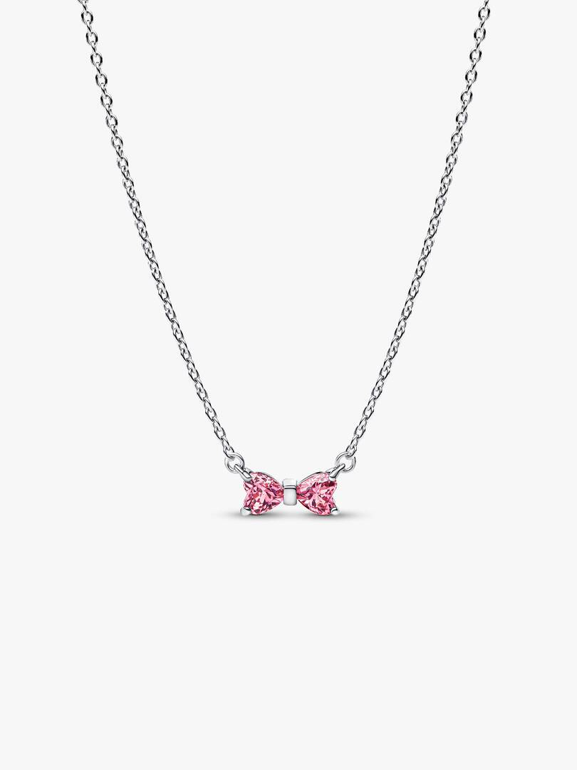 Collana Pandora Fiocco Luminoso Rosa