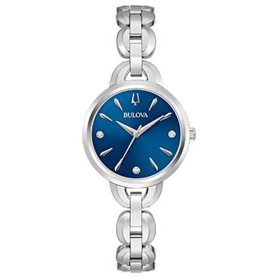 Orologio Donna Bulova Classic Diamonds al Quarzo con Quadrante Blu 28 mm 