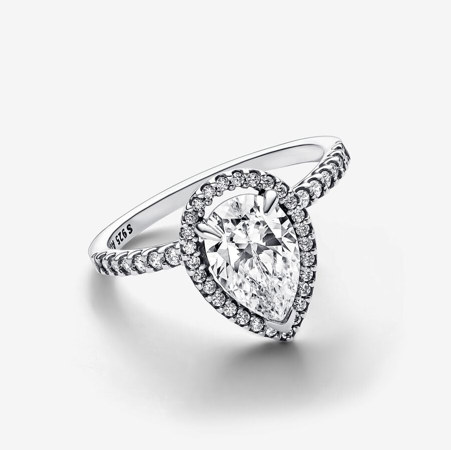 Anello Pandora Punto Luce Goccia Grande Misura 48