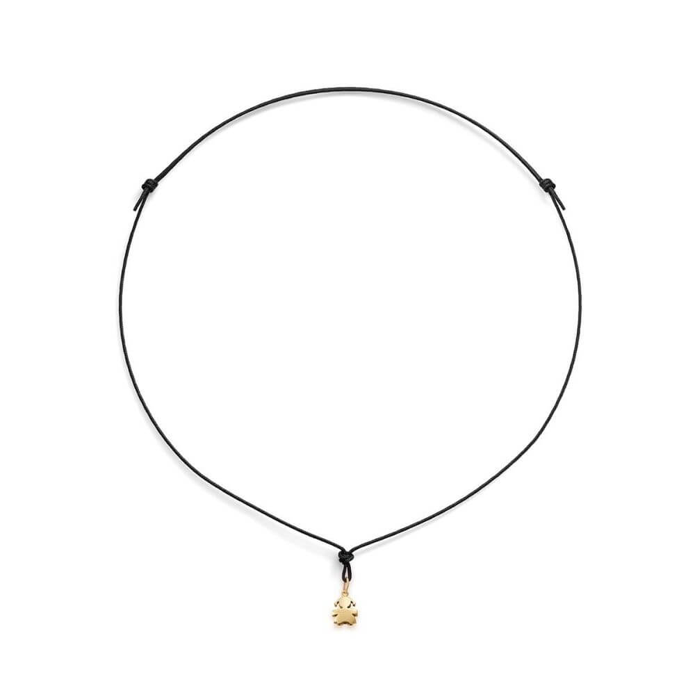 Collana Le Bebè I Tesorini Mini Bimba in Oro Giallo e Cordino Nero