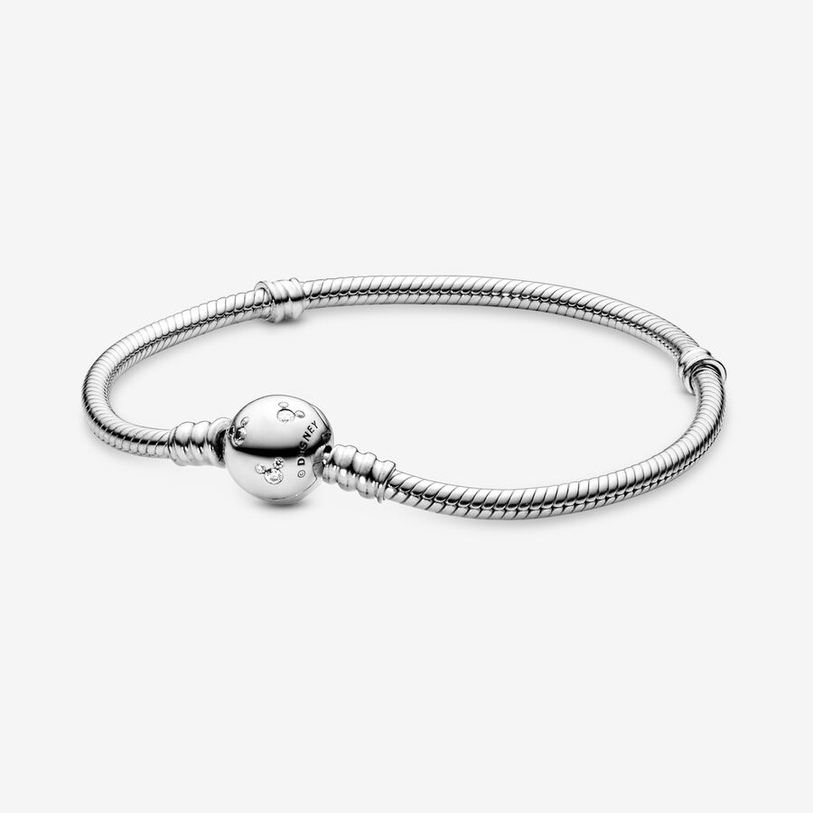 Disney, Bracciale Pandora in Argento con Chiusura Sferica con Mickey Mouse Misura 18 cm