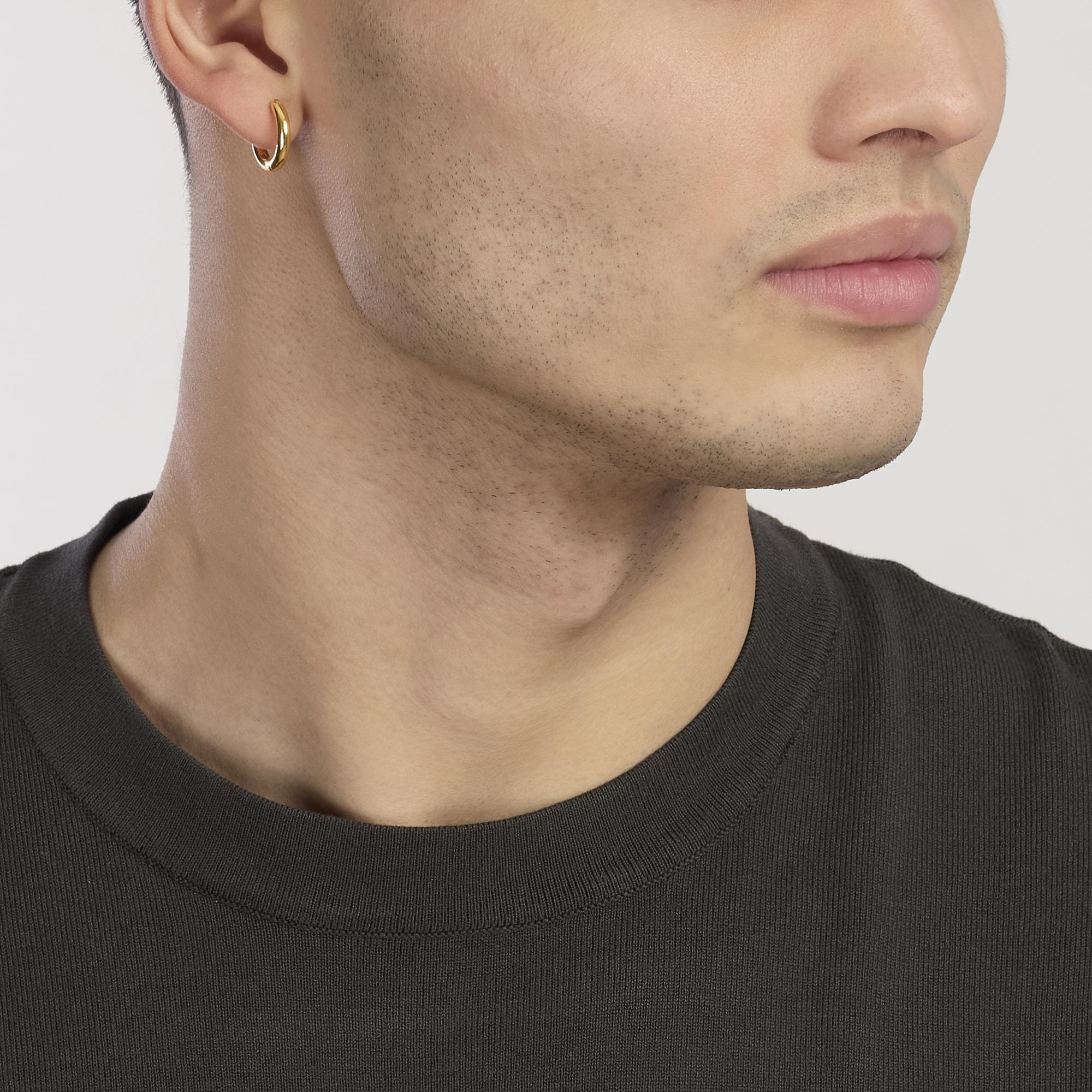 Orecchino Uomo Mabina Monomania Cerchio in Argento Placcato Oro 18K
