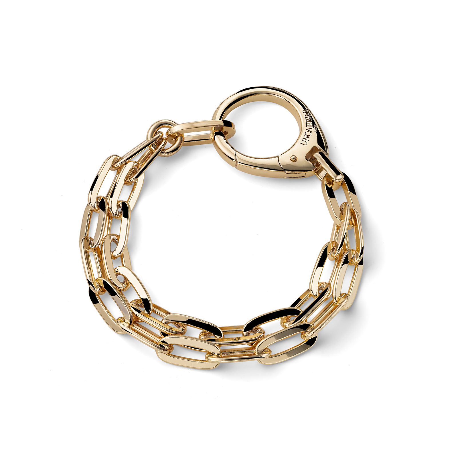 Bracciale Donna Unoaerre Maxi Moschettone Dorato 