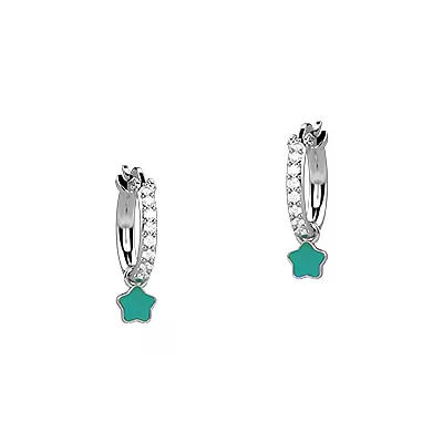 Orecchini Nanan Bijou in Argento con Zirconi e Stella Verde 