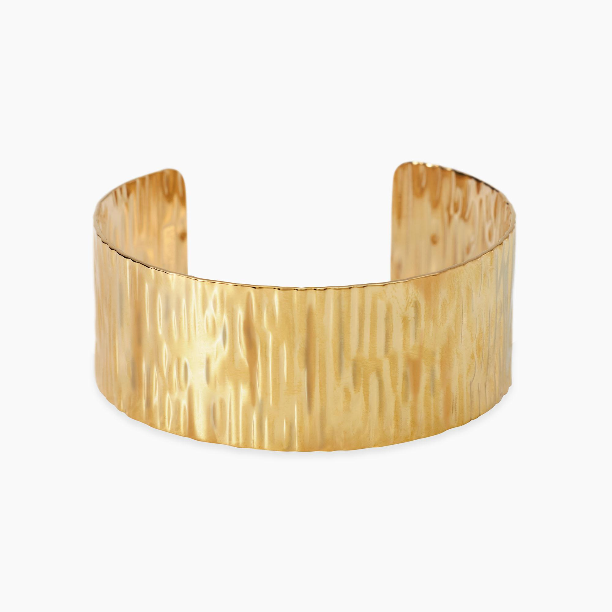 Bracciale Donna Kidult Dorato Bangle in Acciaio Martellato