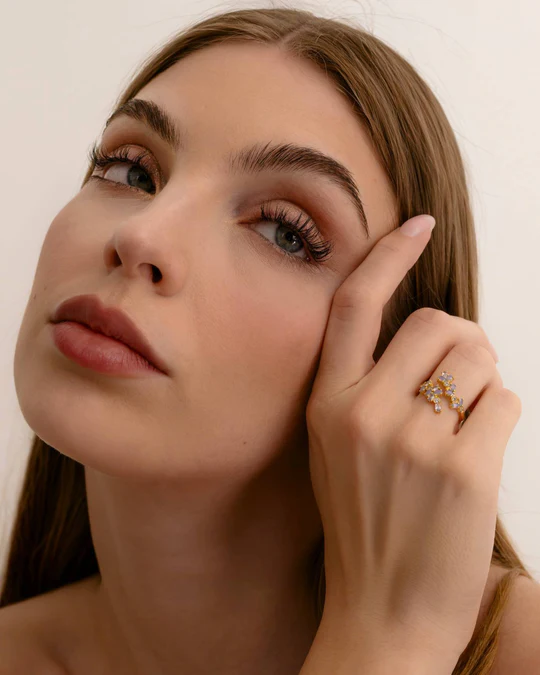 Anello Donna Amabile Lavanda Contrariè Dorato con Rami di Lavanda 