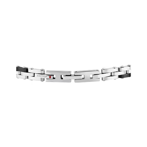 Bracciale Uomo Sector Ceramic a Catena Nero in Acciaio 