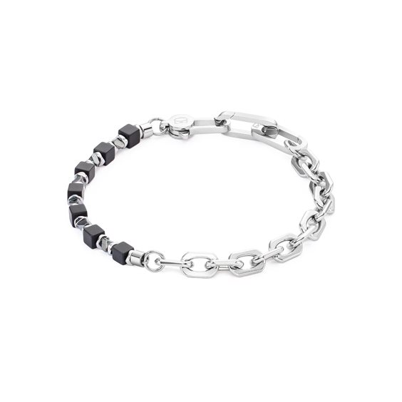 Bracciale Uomo Coeur De Lion a Catena in Acciaio con Ematite e Onice 