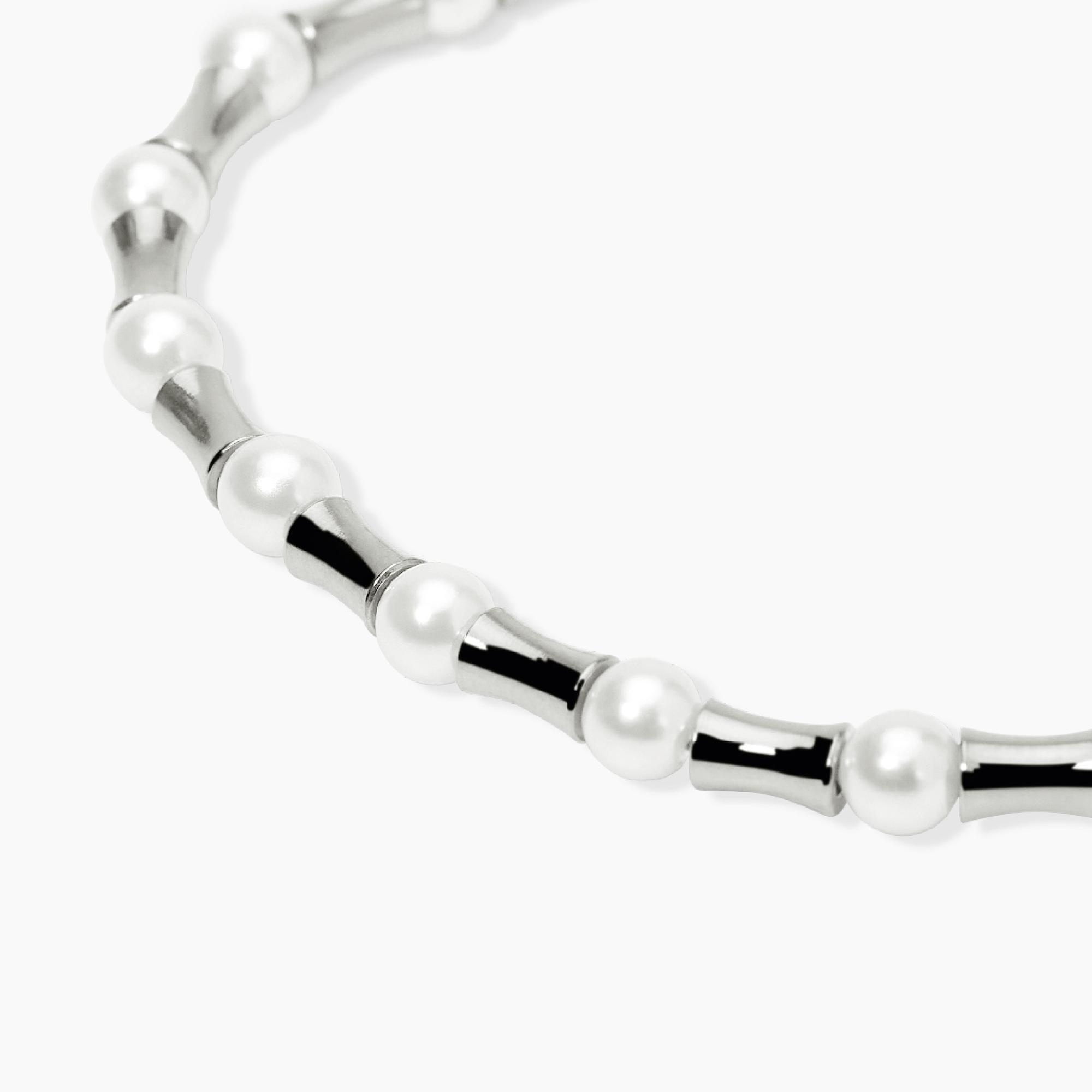 Bracciale Donna Kidult con Elementi Bambù e Perle Conchiglia