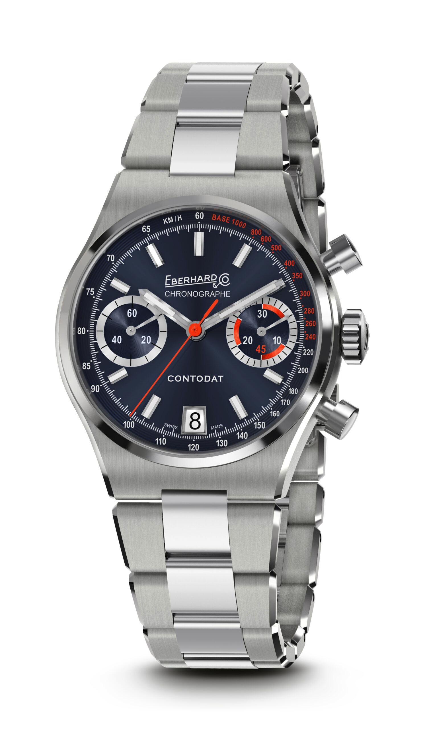 Orologio Uomo Eberhard Condodat Chronographe Automatico con Quadrante Blu 39 mm