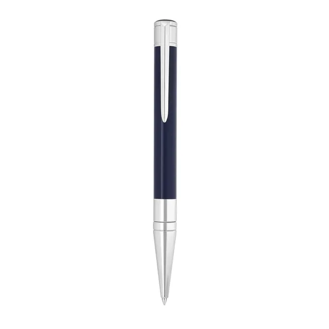 Penna a Sfera Dupont Initial Biro in Lacca Blu e Finitura Cromata