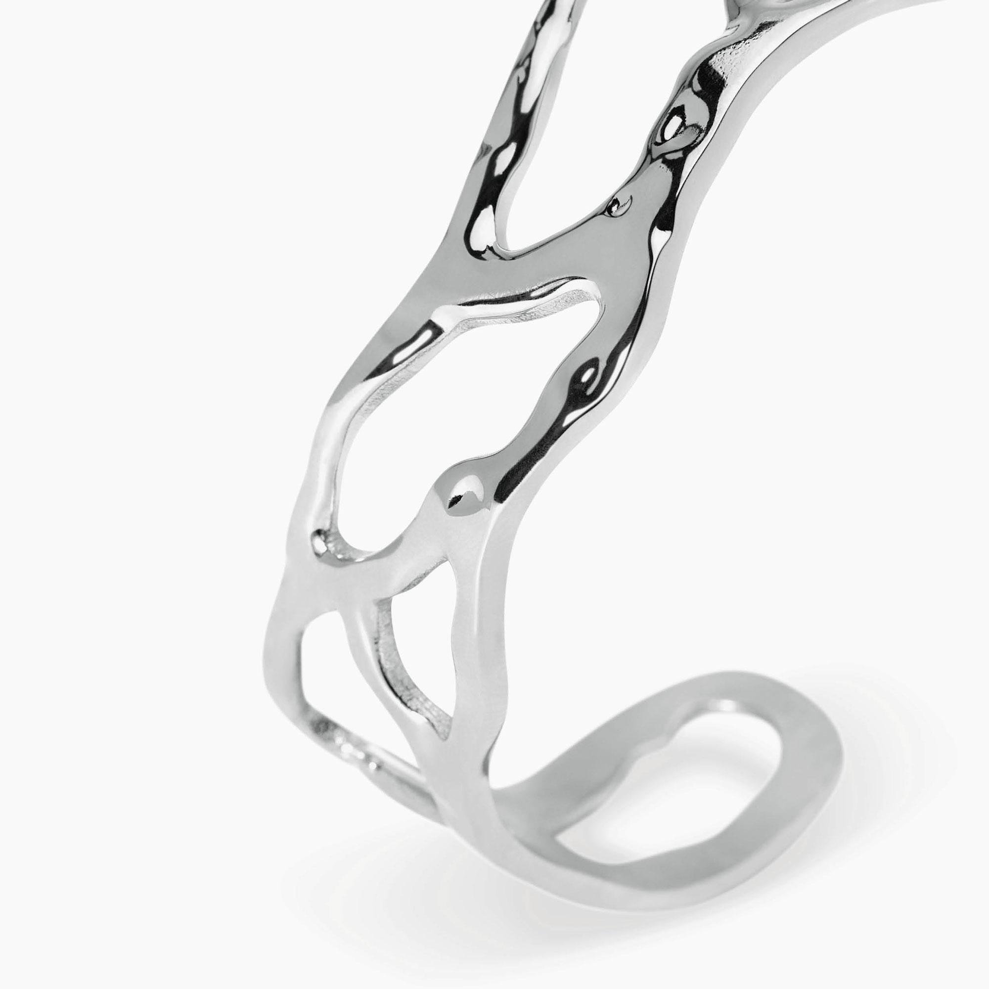 Bracciale Cuff Donna Kidult in Acciaio Martellato