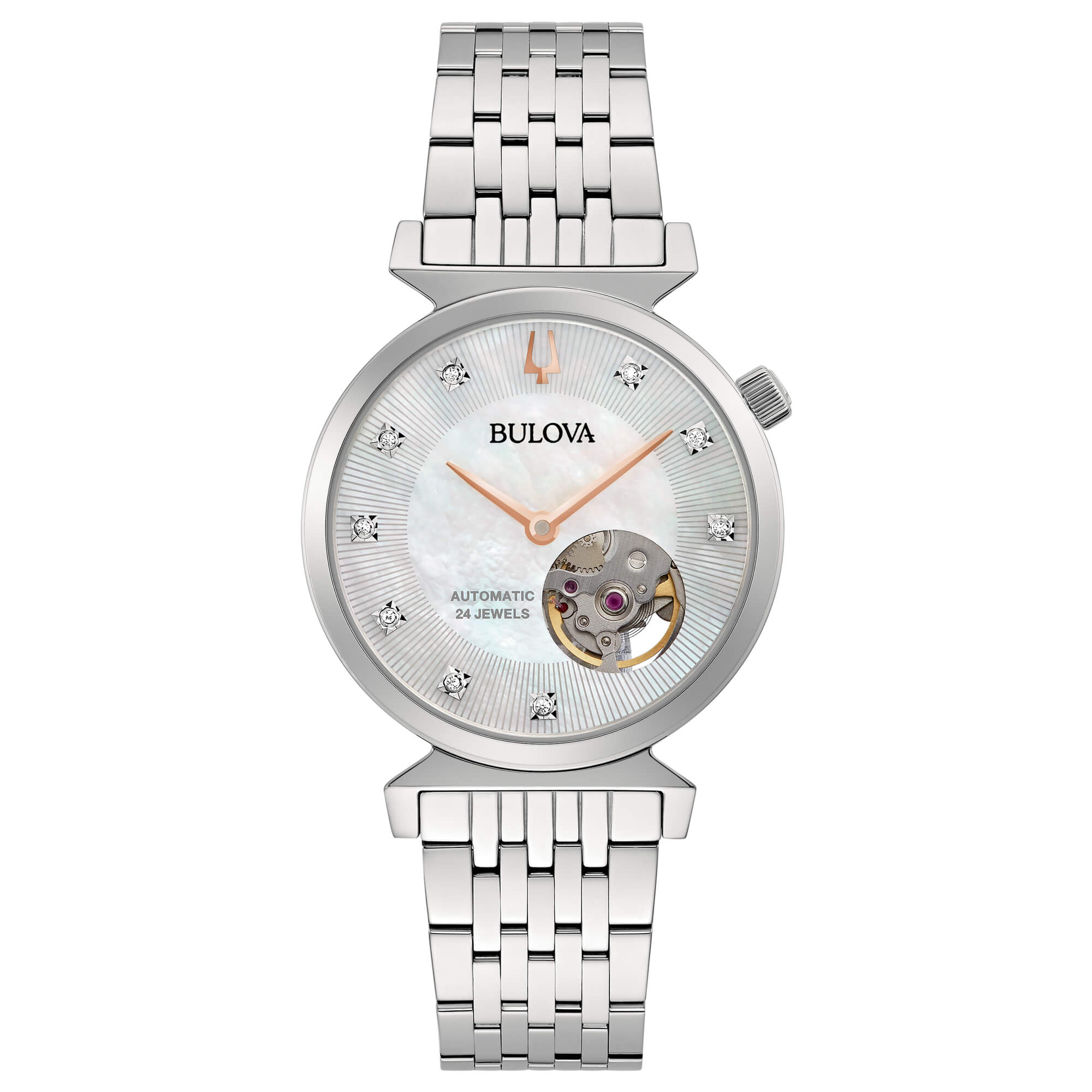 Orologio Donna Bulova Aerojet Automatico con Quadrante Silver  32 mm
