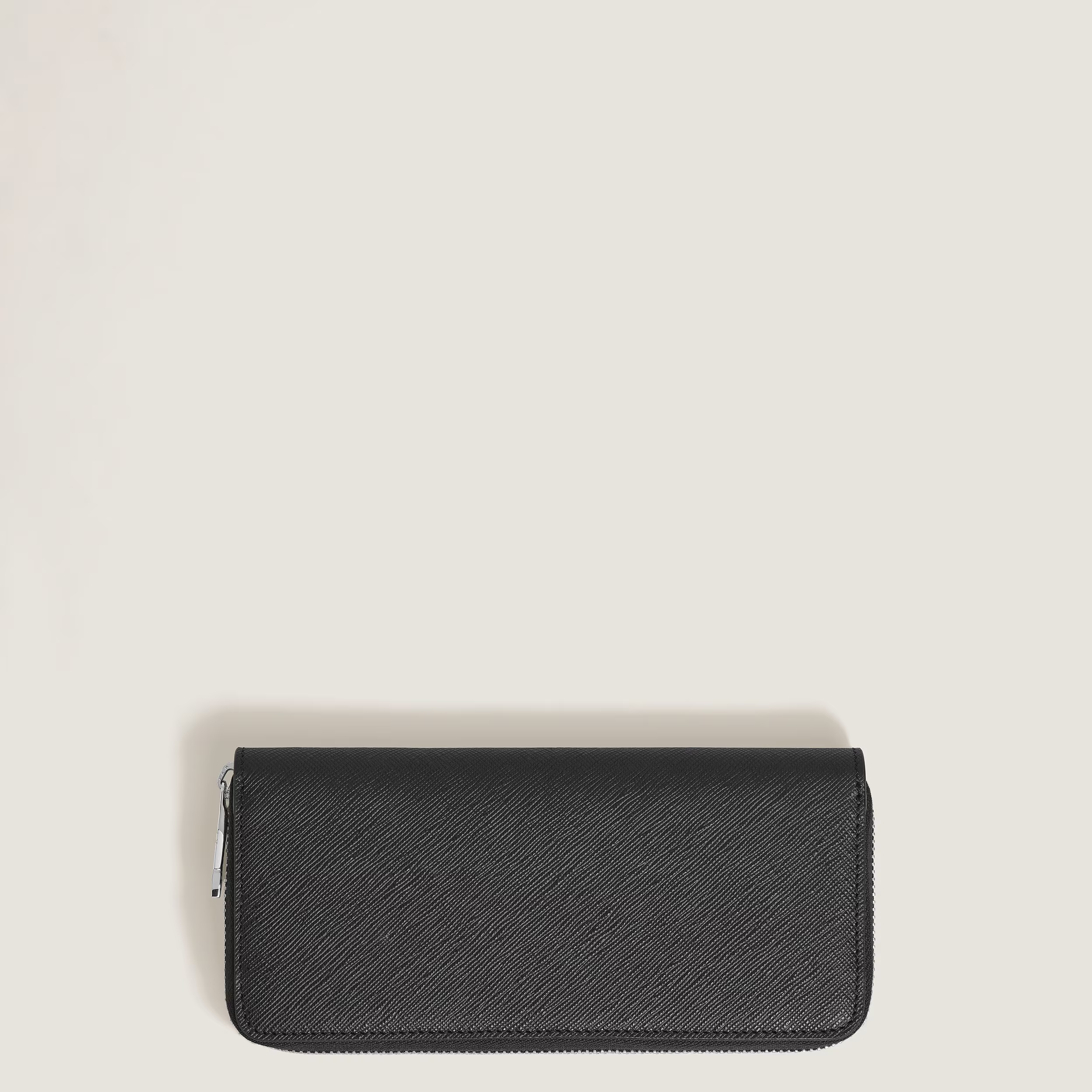 Portafoglio Montblanc 8 Tasche con Cerniera in Pelle Sartorial Nero