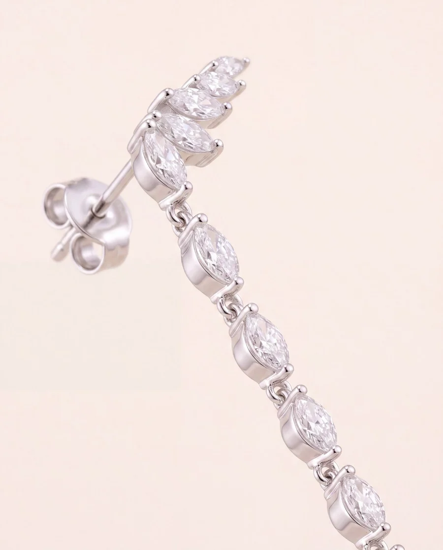 Orecchini Amabile Eternal Pendente con Zirconi Marquise Bianchi a Cascata Placcata in Oro