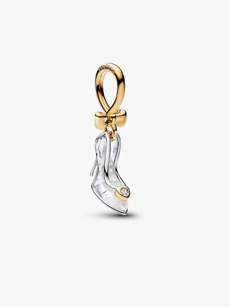 Principesse Disney, Cenerentola, Charm Pandora Scarpetta di Cristallo con Diamante Creato in Laboratorio