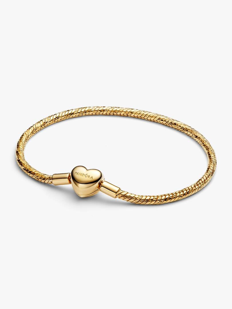 Bracciale Pandora Maglia Snake Sfaccettata con Chiusura a Cuore  Misura 21 cm