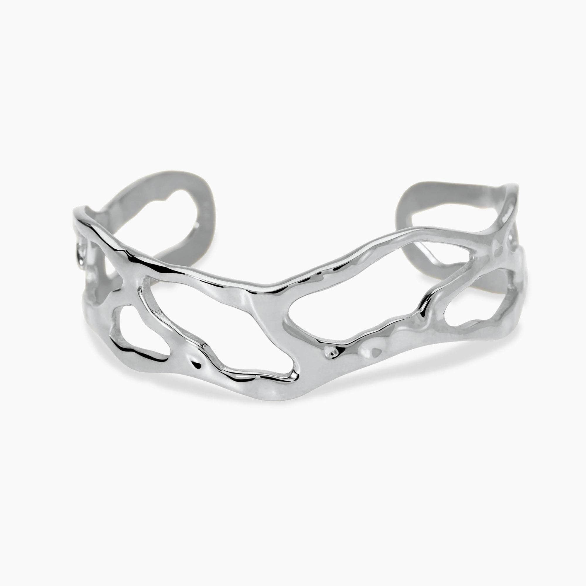 Bracciale Cuff Donna Kidult in Acciaio Martellato