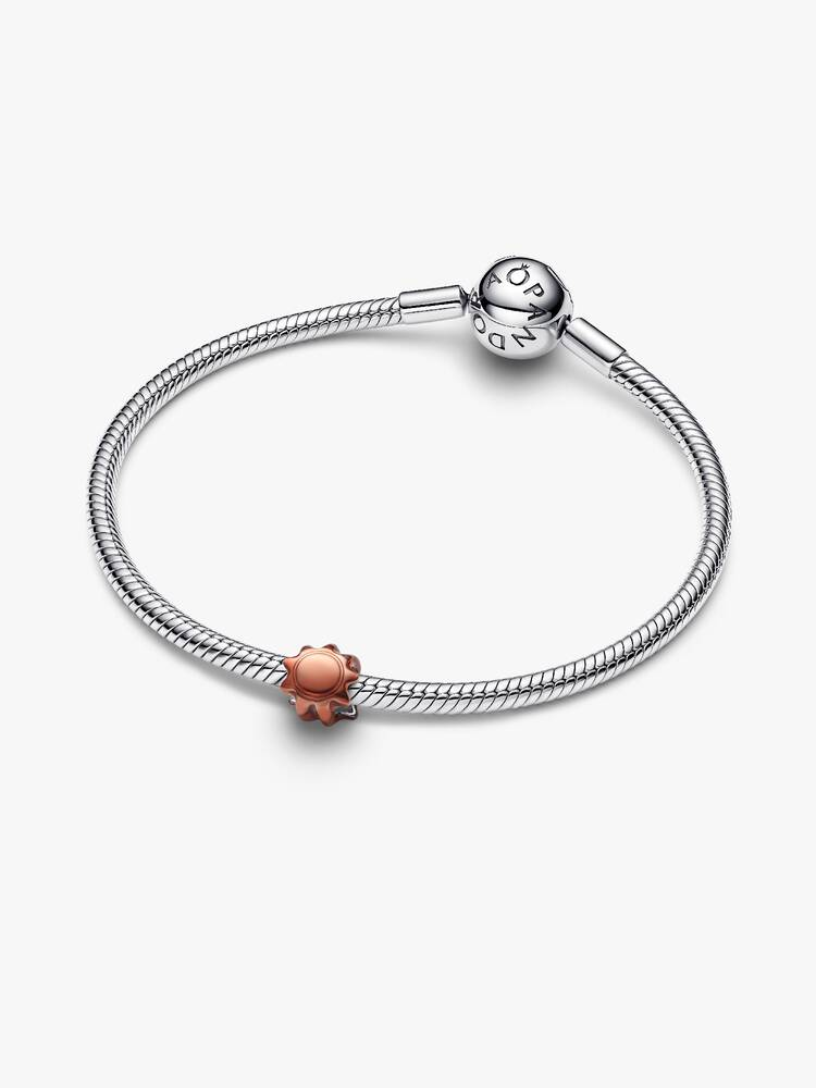 Mini Charm Pandora Sole Effetto Metallico Arancione in Argento Sterling 925