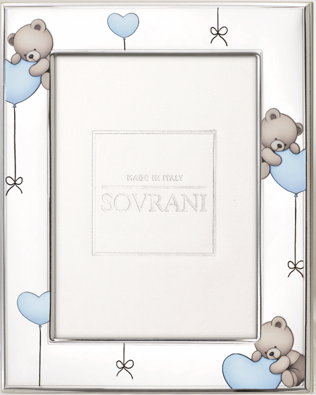 Cornice Sovrani Bimbo con Orsetto Cuore Celeste 