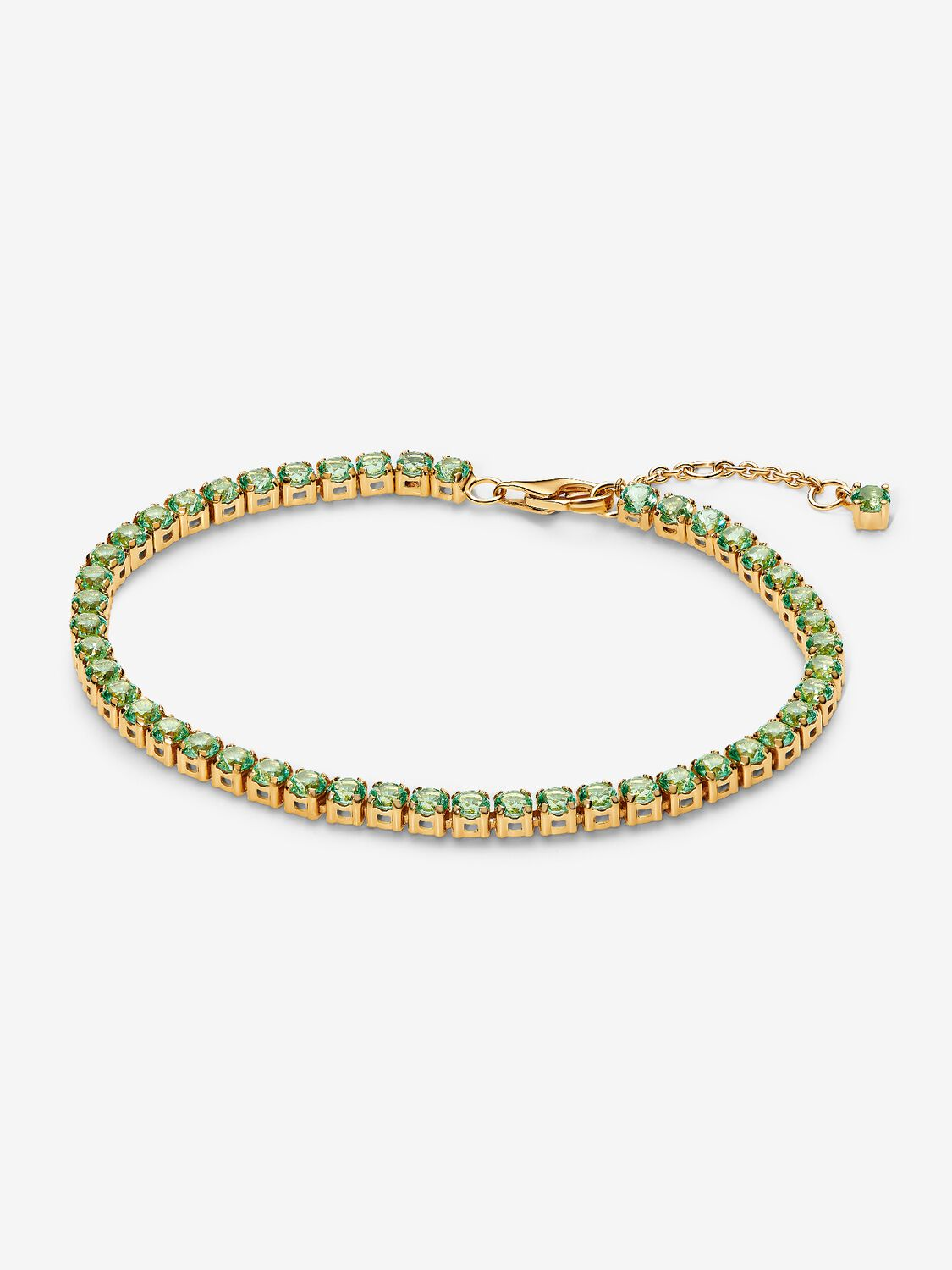 Bracciale Tennis Pandora Cristalli Verdi Placcatura in Oro 14k