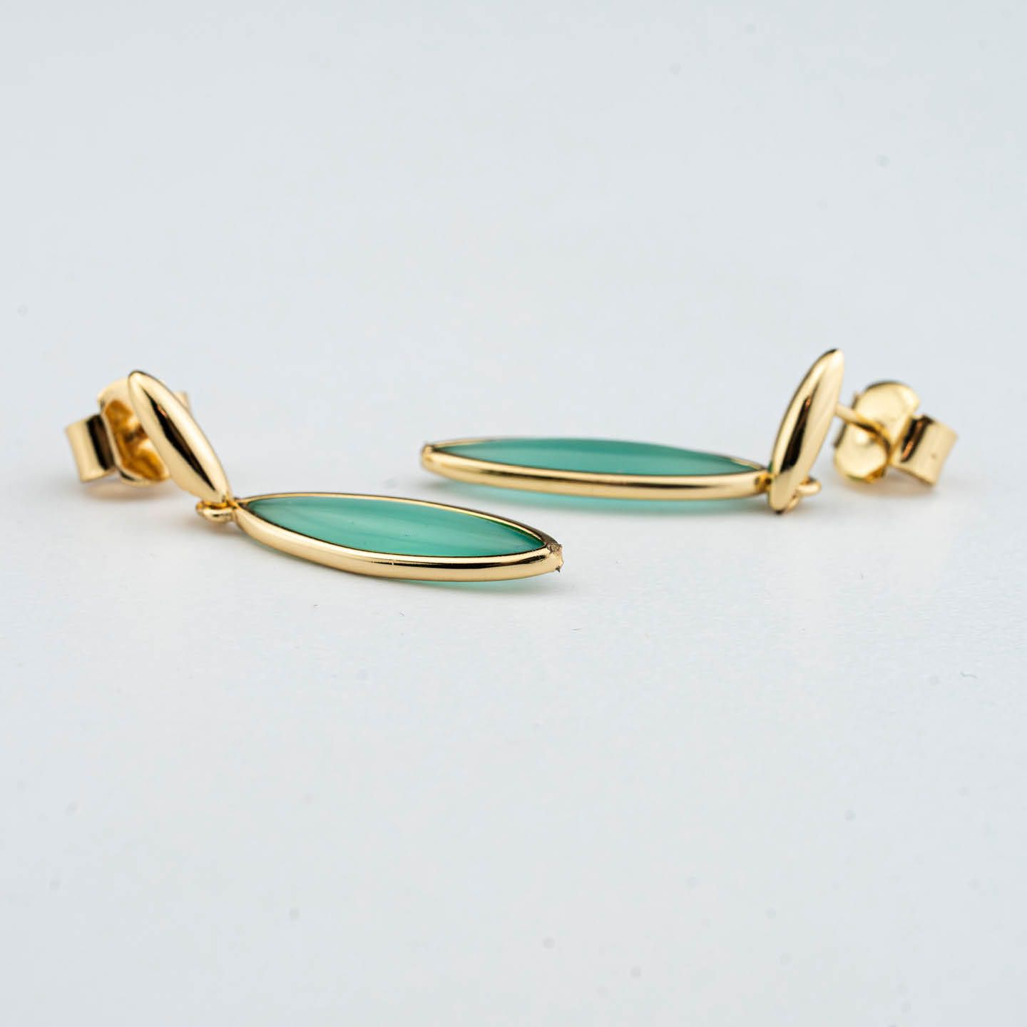 Orecchini Donna Boccadamo Placcati Oro Giallo con Cristalli Verde Chiaro