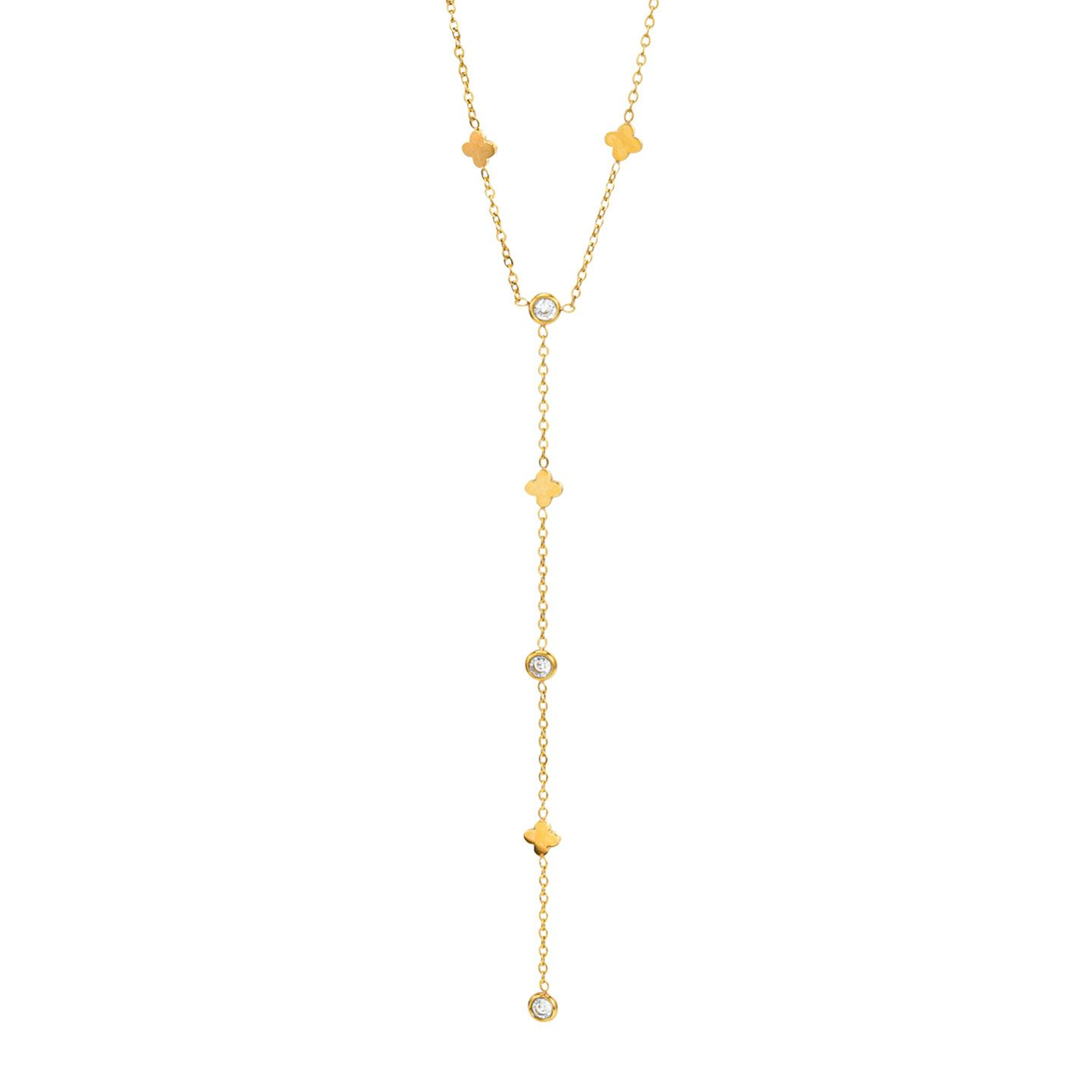 Collana Donna Boccadamo Placcata Oro Giallo con Pendente di Fiori e Cristalli
