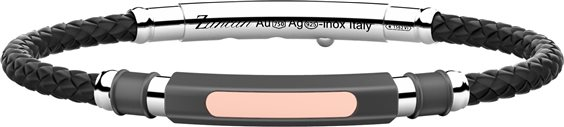 Bracciale Uomo Zancan Titanium Light con Placca Rosè 