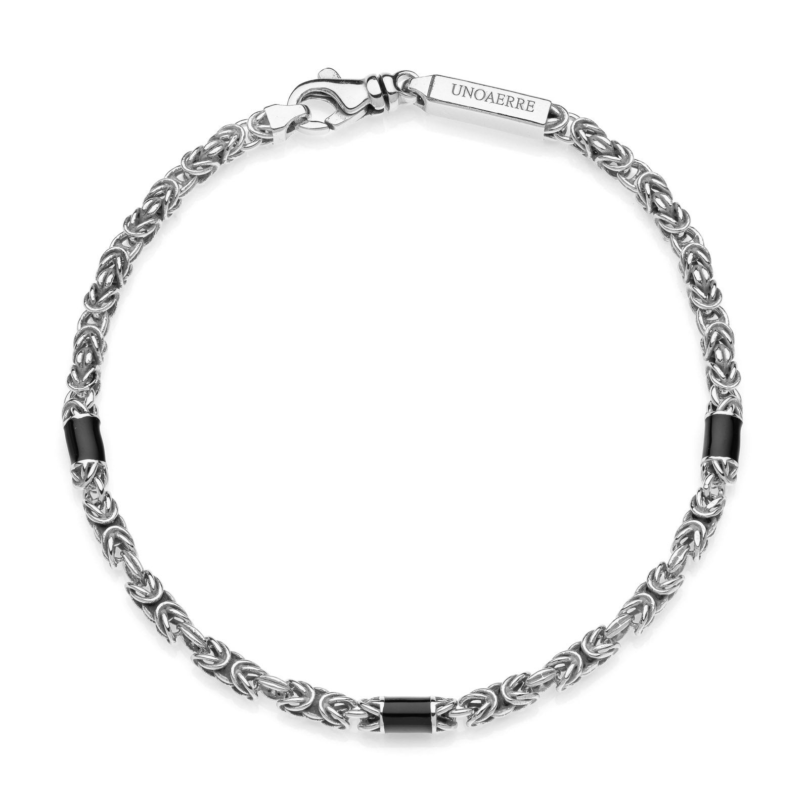 Bracciale Unoaerre in Argento e Smalto Nero