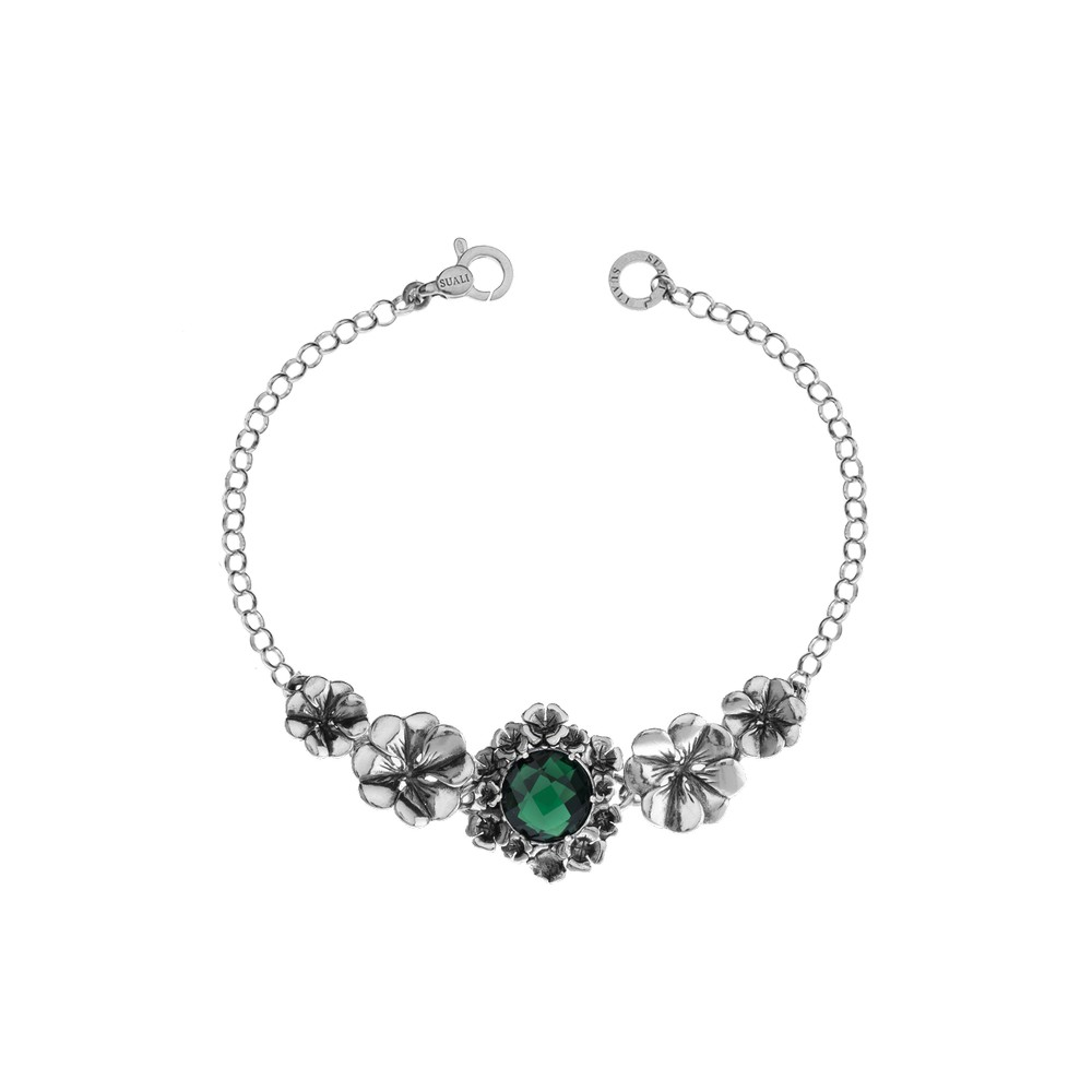 Bracciale Donna Suali "Quadrifoglio" con Gemma Verde 