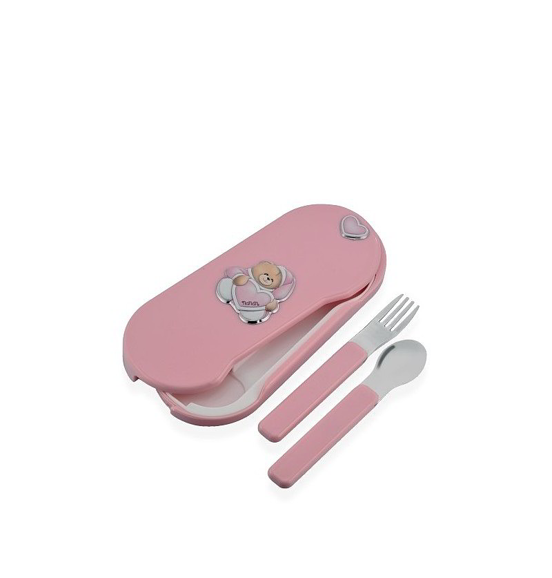 Set Porta Posate Nanan Orsetto Rosa 